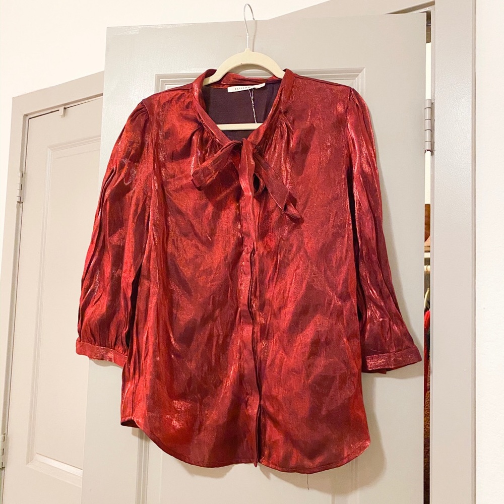 Red Modcloth blouse, new with tags